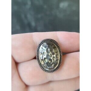 925 Sterling Silver Hammered Dome Statement Ring, SIZE US 8 Vintage, Thailand